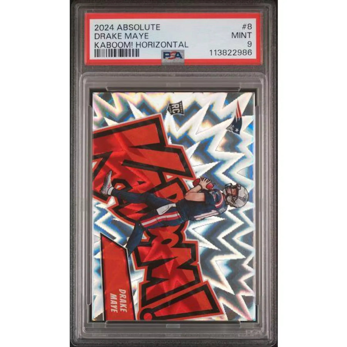 Drake Maye 2024 Panini Absolute Kaboom Horizontal Rookie #8 | PSA 9 | P8258648