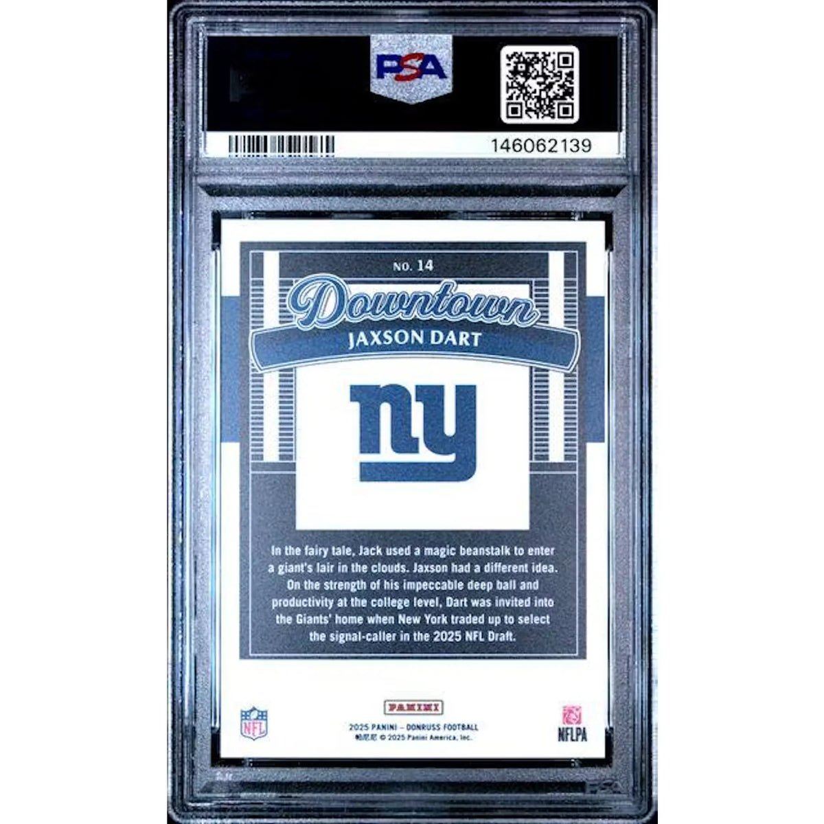 Jaxson Dart 2025 Panini Donruss Downtown Rookie #14 | PSA 10 | P8258651
