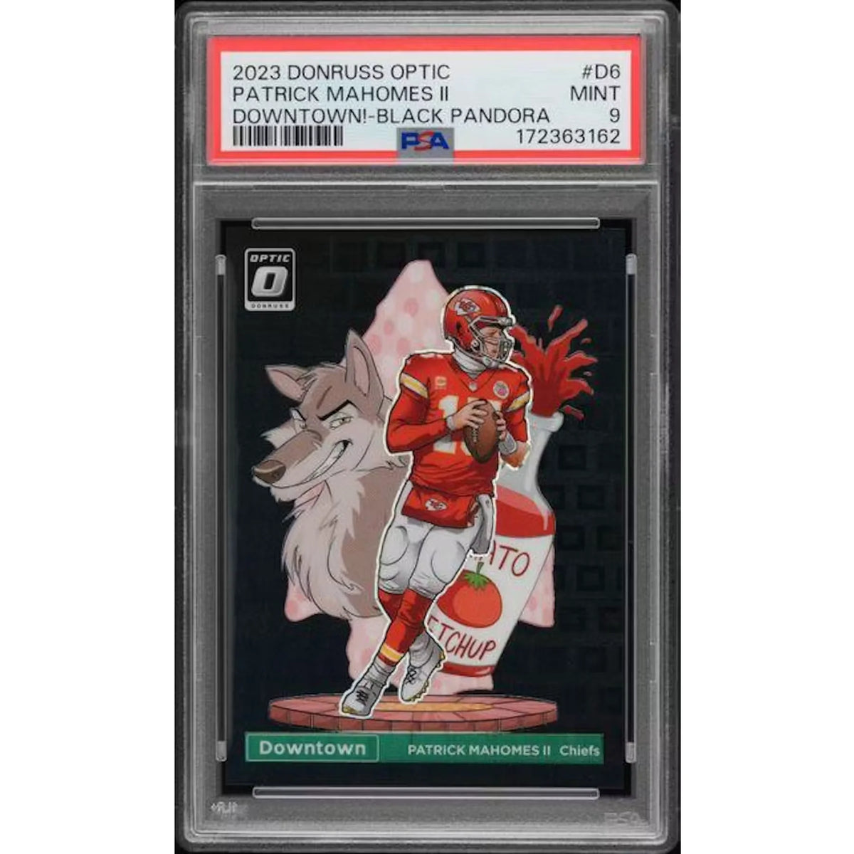 Patrick Mahomes Signed 2023 Panini Donruss Optic #D6 Card | Downtown Black | P8330210