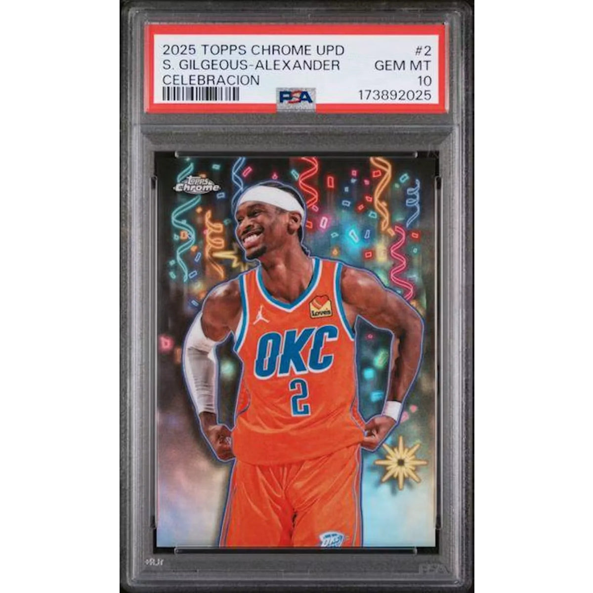 Shai Gilgeous-Alexander 2025 Topps Chrome Update Celebracion #2 | PSA 10 | P8420513