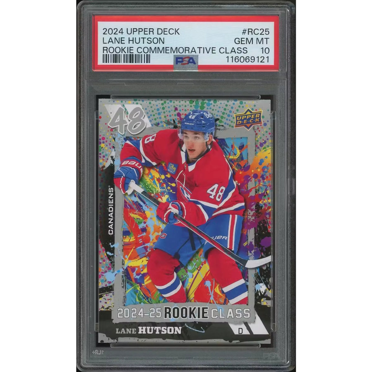 Lane Hutson 2024-25 Upper Deck Hockey #RC25 Rookie Card | PSA 10 Gem Mint | P8473404