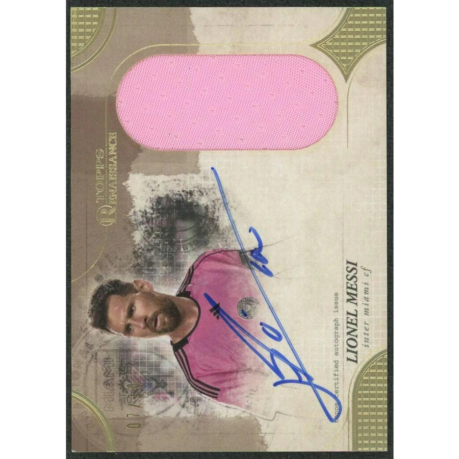 Lionel Messi Signed Patch Auto Card | 2024 Topps Renaissance 07/10