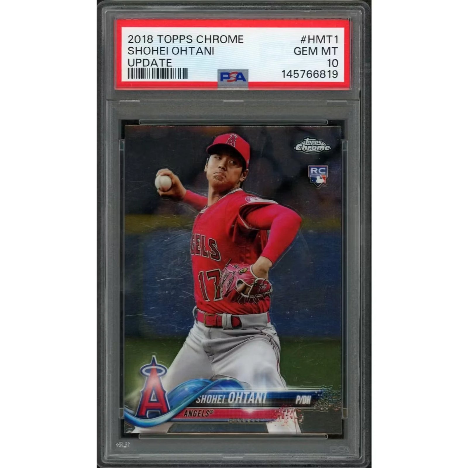 Shohei Ohtani Signed 2018 Topps Chrome Update Rookie Card #HMT1 | PSA 10