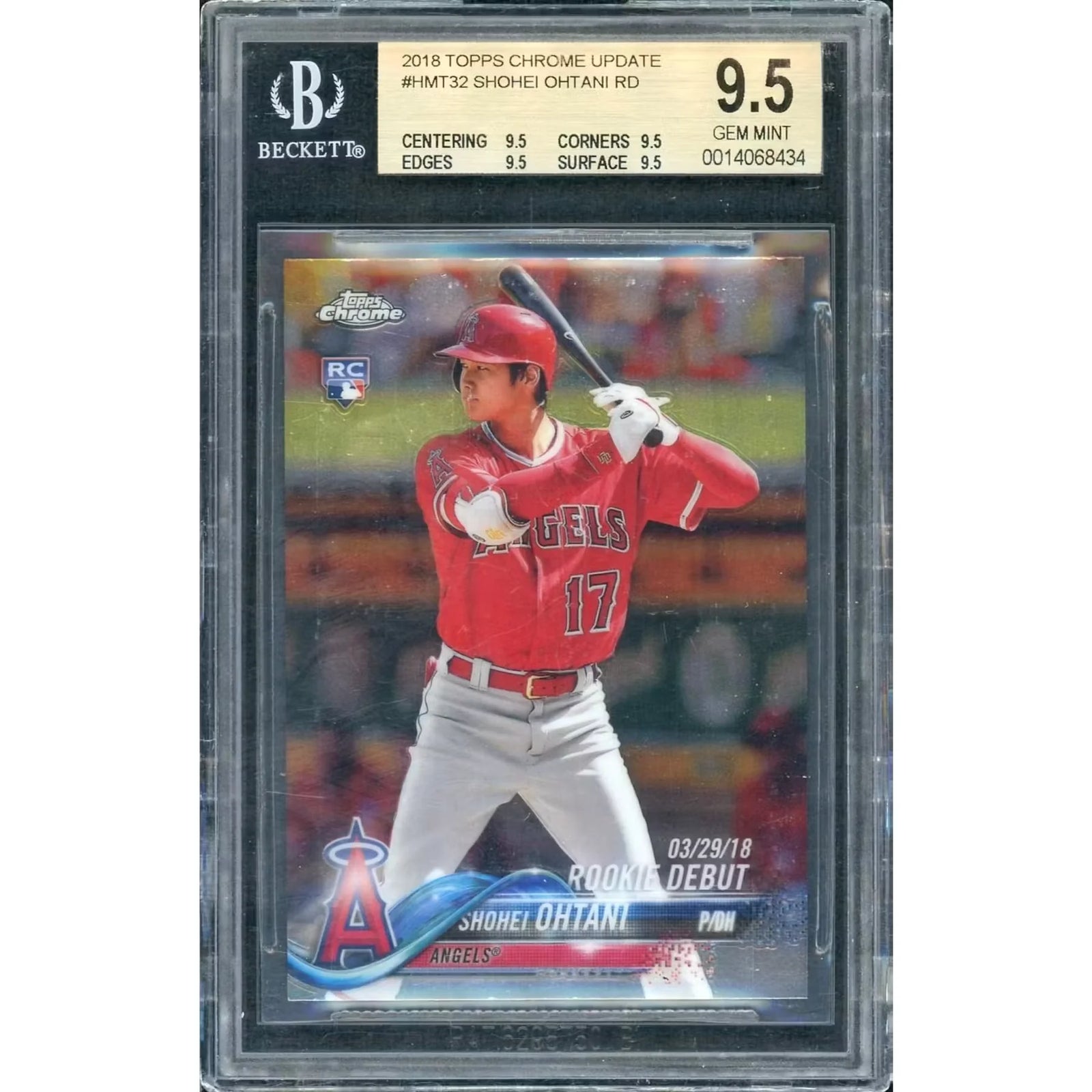 Shohei Ohtani 2018 Topps Chrome Update Rookie Debut #HMT32 | BGS 9.5