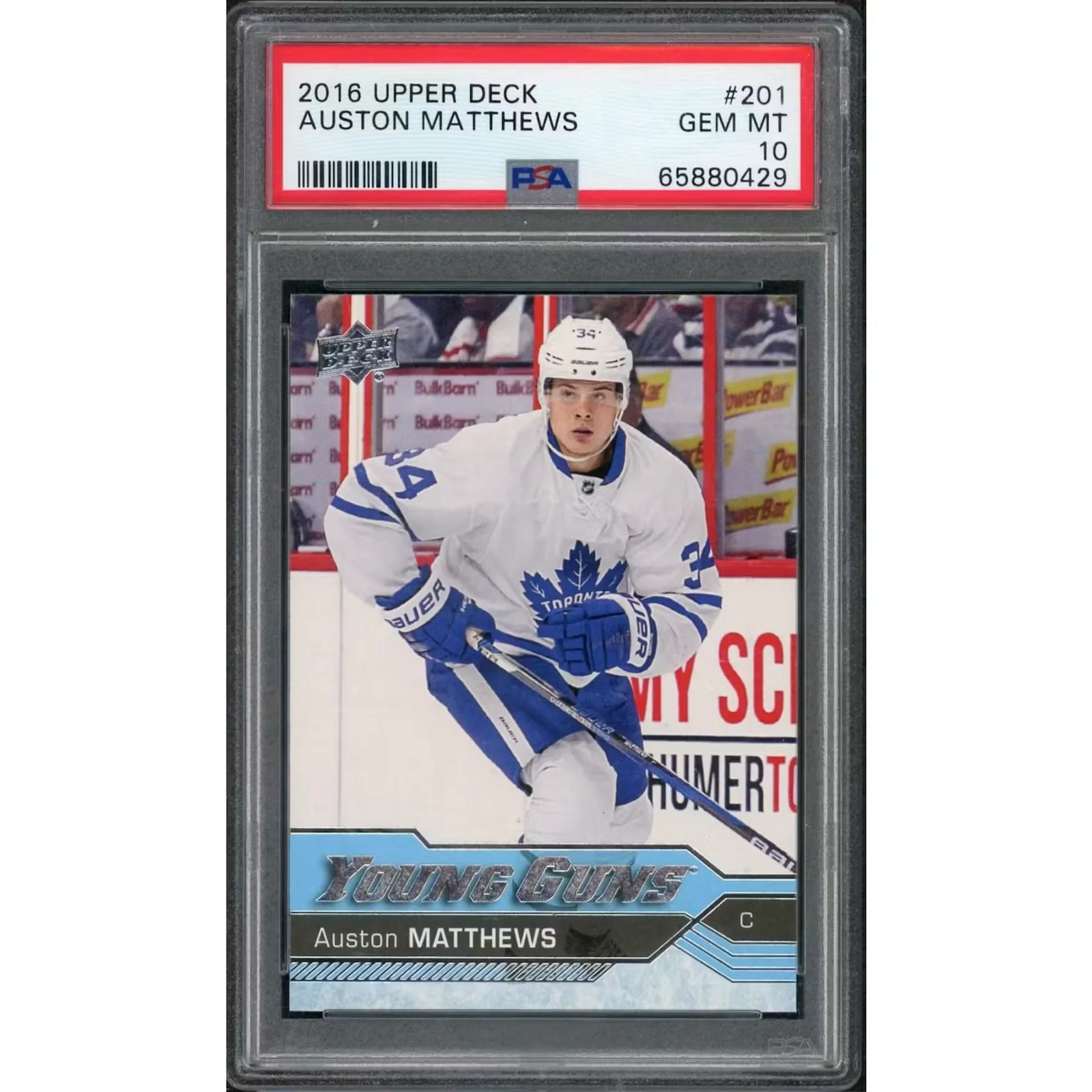 Auston Matthews 2016-17 Upper Deck Young Guns #201 Rookie | PSA 10