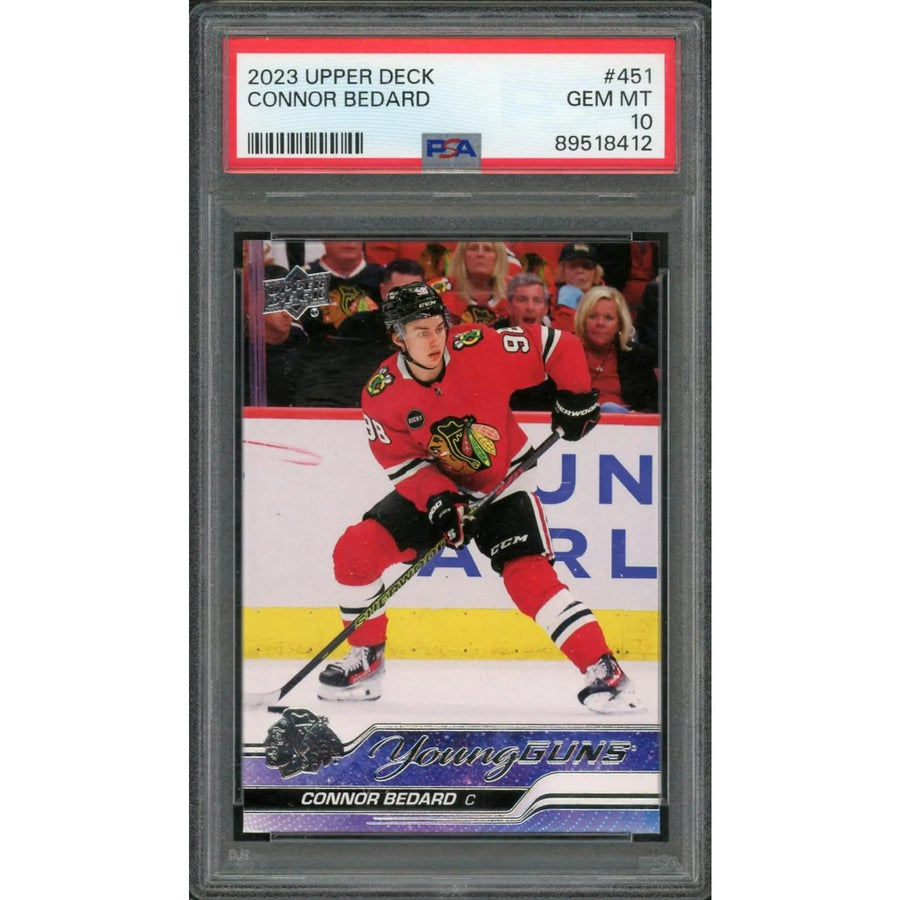 Connor Bedard 2023-24 Upper Deck Young Guns #451 Rookie | PSA 10