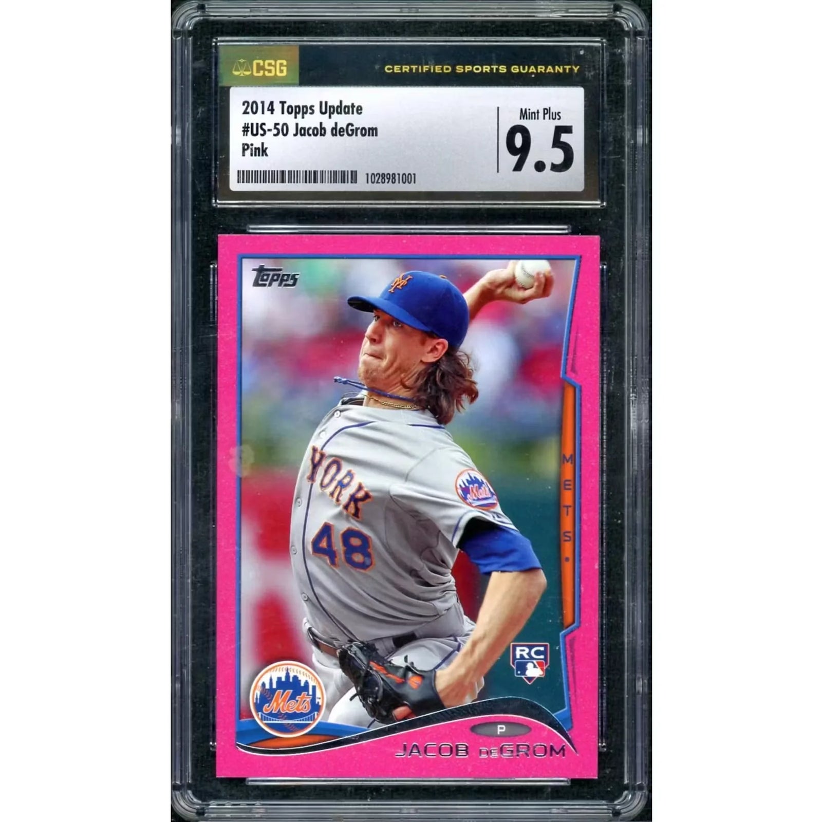 Jacob deGrom 2014 Topps Update Rookie Pink Parallel #US-50 | CSG 9.5