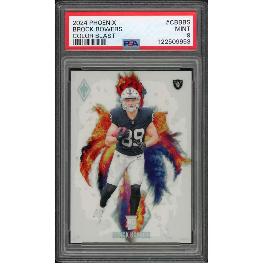 Brock Bowers 2024 Panini Phoenix Color Blast Rookie #CB-BBS | PSA 9