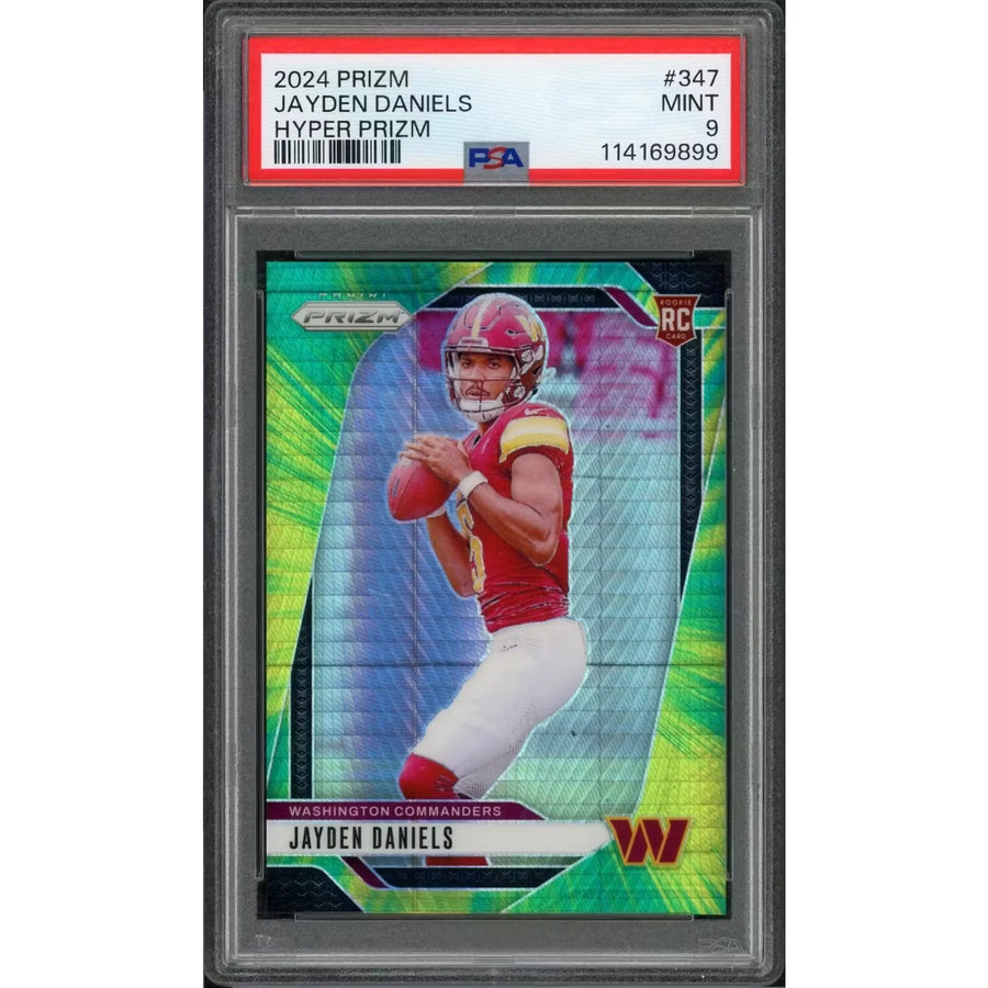 Jayden Daniels 2024 Panini Prizm Hyper Rookie #347 | PSA 9