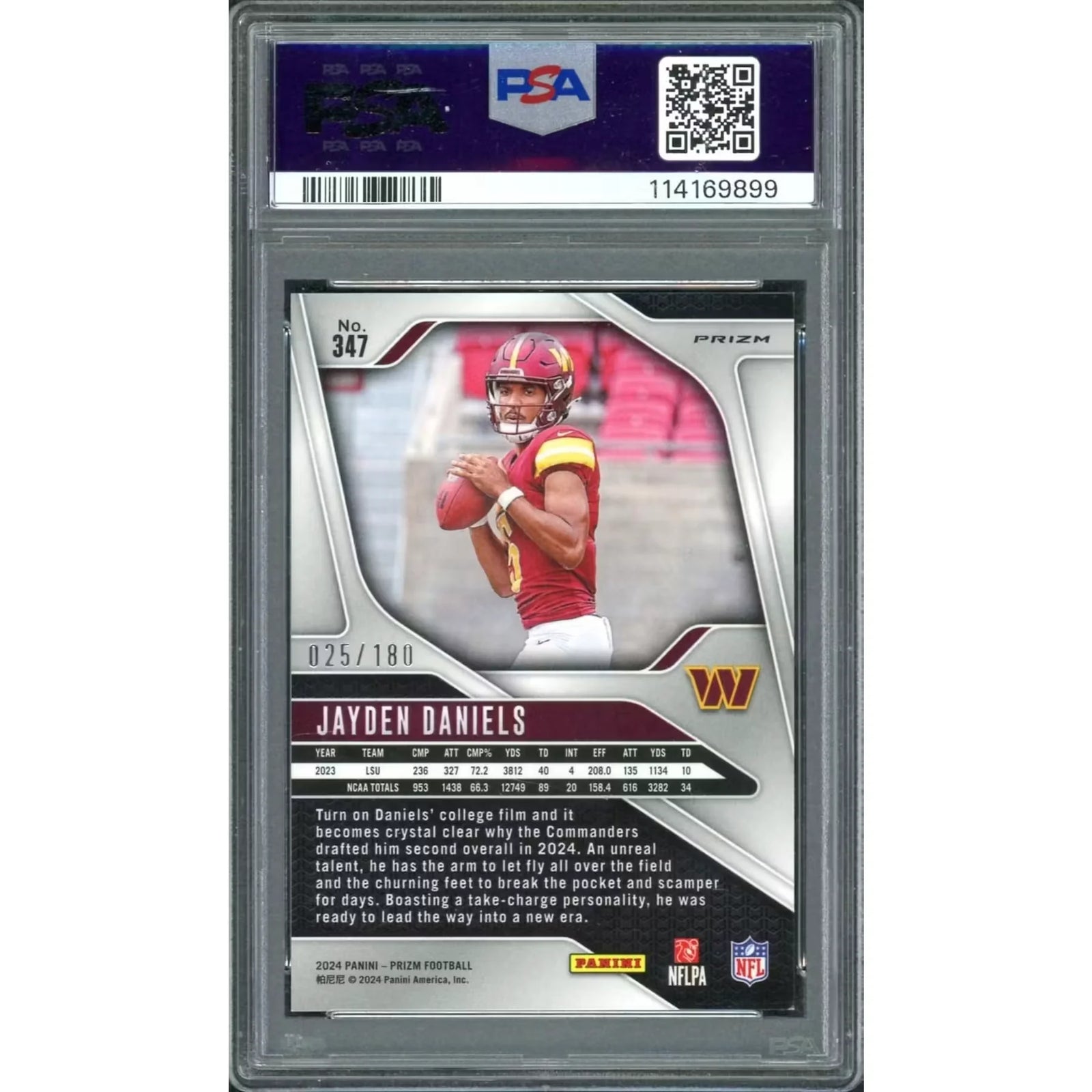 Jayden Daniels 2024 Panini Prizm Hyper Rookie #347 | PSA 9