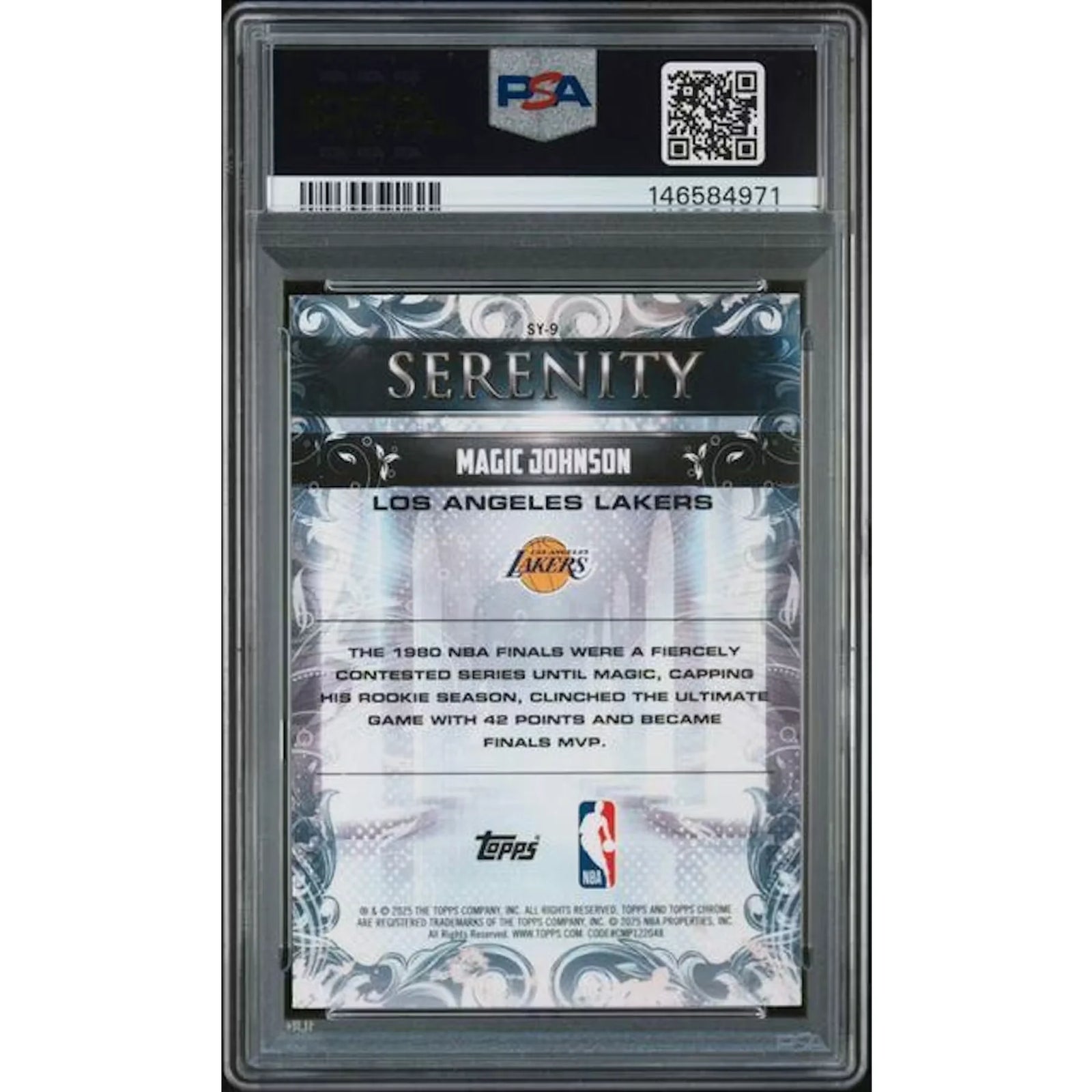 Magic Johnson Signed 2025 Topps Chrome Serenity Card | PSA 10