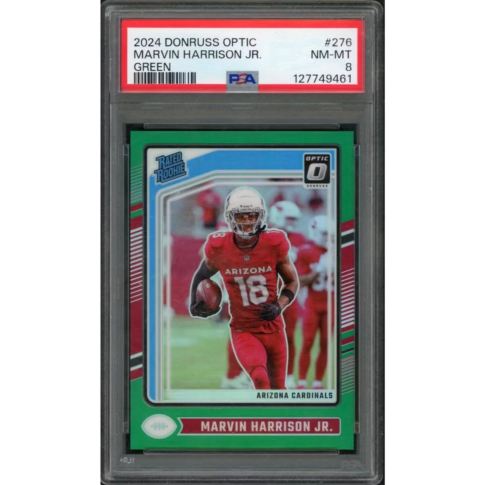 Marvin Harrison Jr 2024 Panini Donruss Optic Rated Rookie #276 Card | PSA 8 Green/5