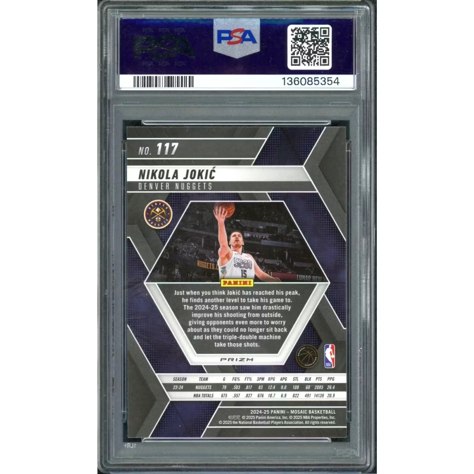 Nikola Jokic 2024 Panini Mosaic Genesis #117 | PSA 10