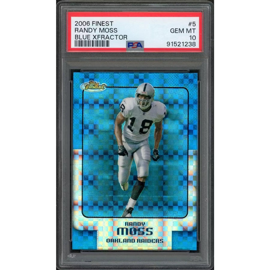 Randy Moss 2006 Topps Finest Blue Xfractor #5 | PSA 10