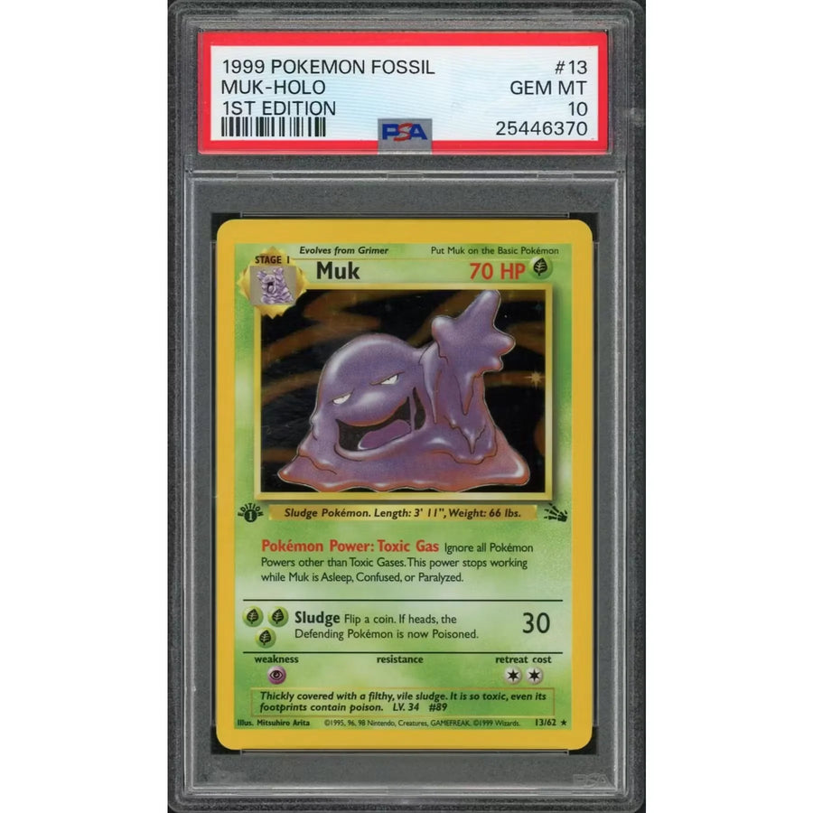 1999 Pokemon Fossil Muk Holo 1st Edition #13 | PSA 10