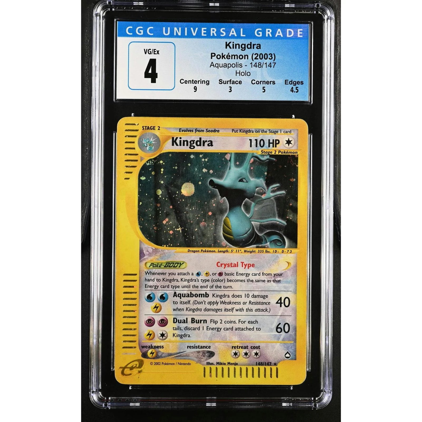 Pokemon Aquapolis Kingdra 148/147 Holo Rare | CGC 4
