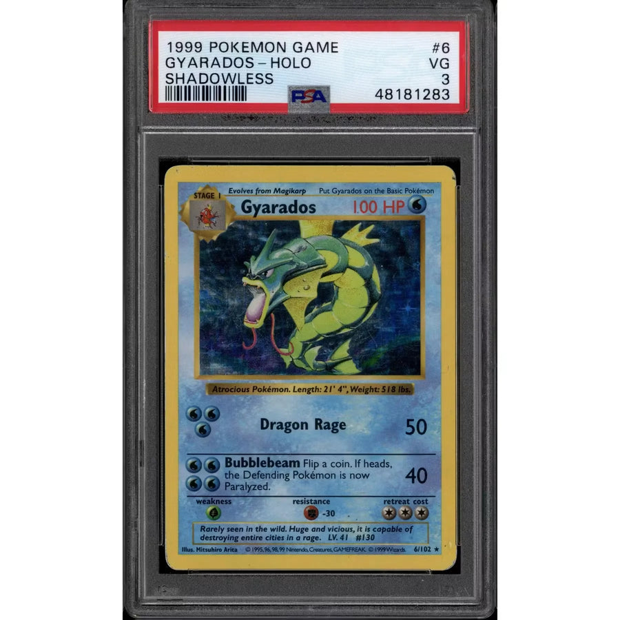 Pokemon Base Set Shadowless Gyarados 6/102 | PSA 3