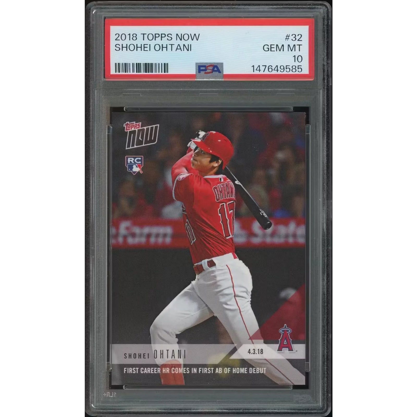 Shohei Ohtani Signed 2018 Topps Now #32 Rookie Card | PSA 10 Gem Mint