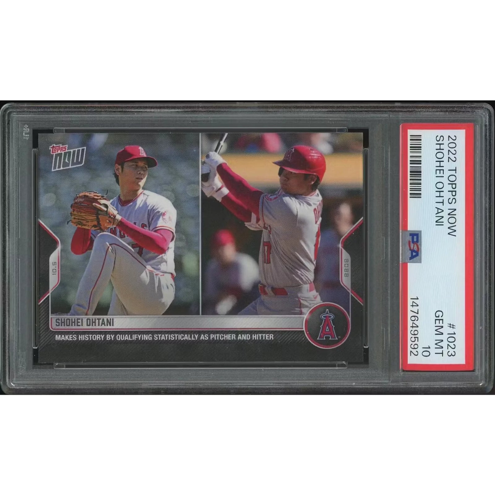 Shohei Ohtani Signed 2022 Topps Now #1023 Card | PSA 10 Gem Mint