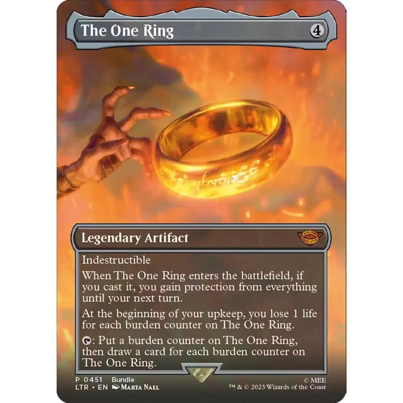 Magic the Gathering One Ring Borderless Foil | Lord of the Rings Bundle