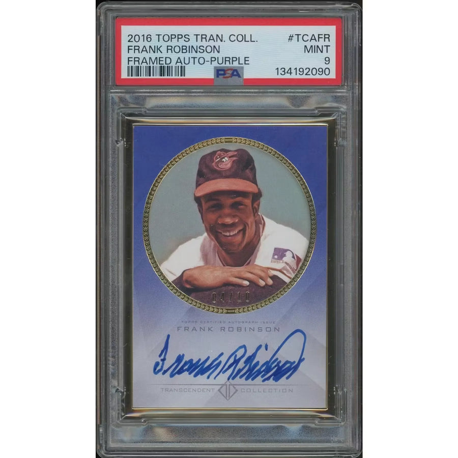 Frank Robinson Signed 2016 Topps Transcendent Card | Purple Auto #04/10 PSA 9