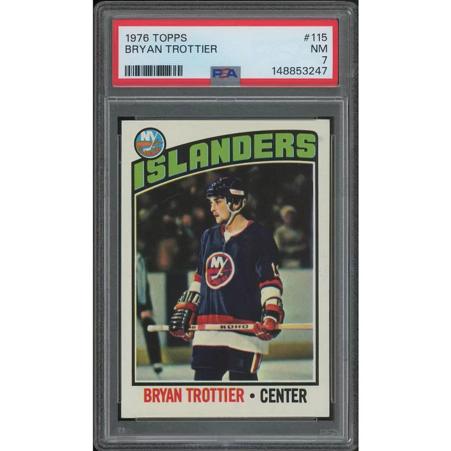 Bryan Trottier 1976-77 Topps Hockey Rookie Card #115 | PSA 7 NM