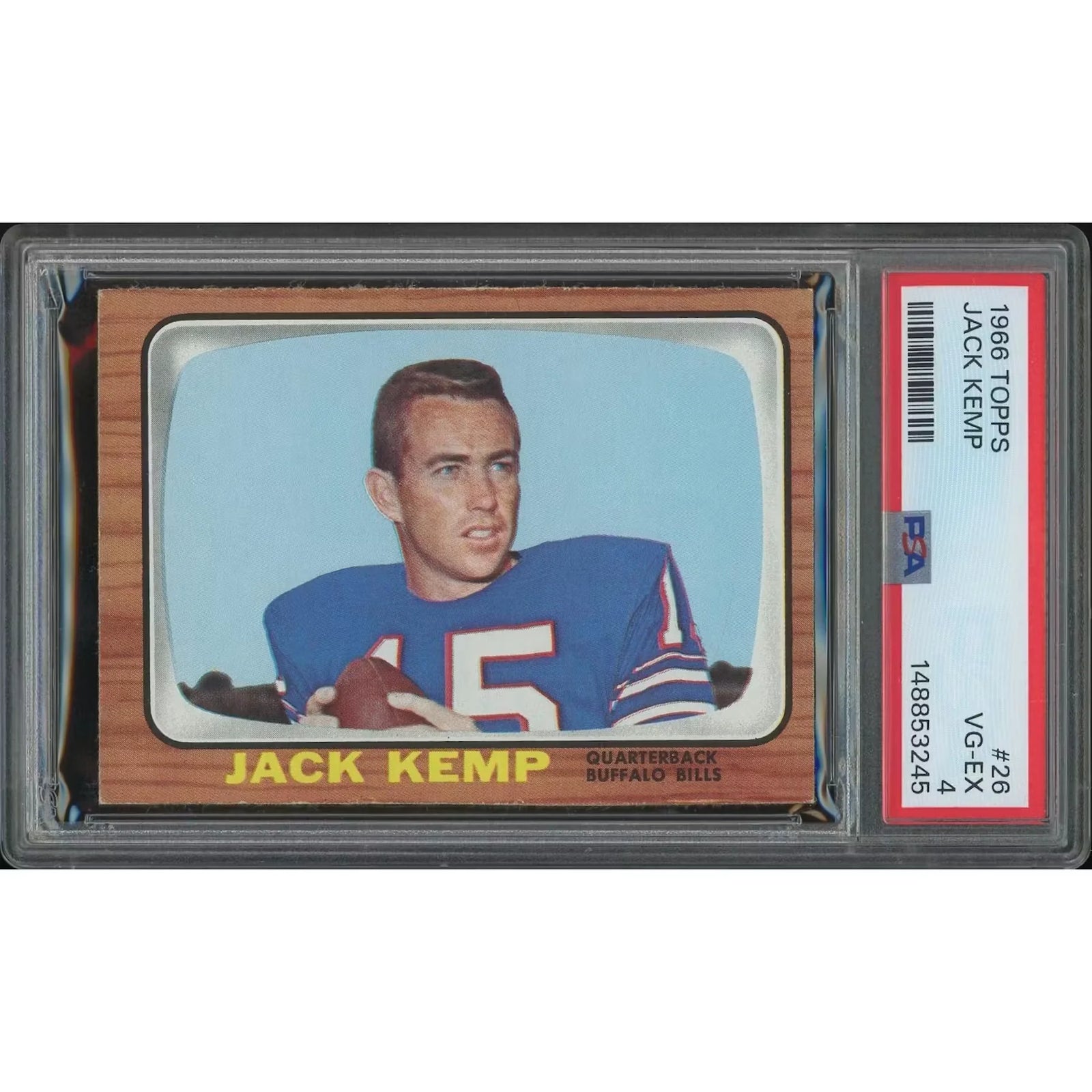 Jack Kemp 1966 Topps Football Card #26 | PSA 4 (VG-EX)