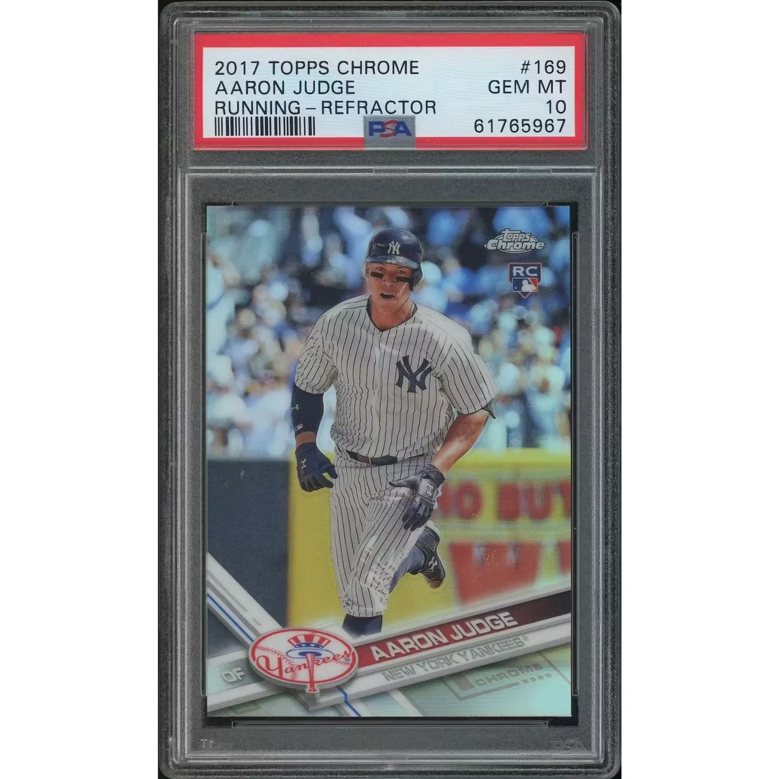 Aaron Judge 2017 Topps Chrome #169 Refractor Rookie | PSA 10 Gem Mint