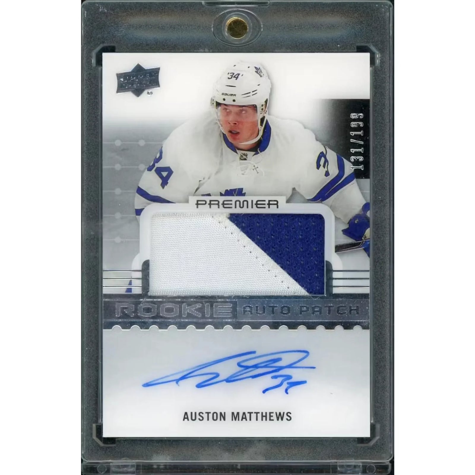 Auston Matthews 2016-17 Upper Deck Premier Rookie Auto Patch Card |/199