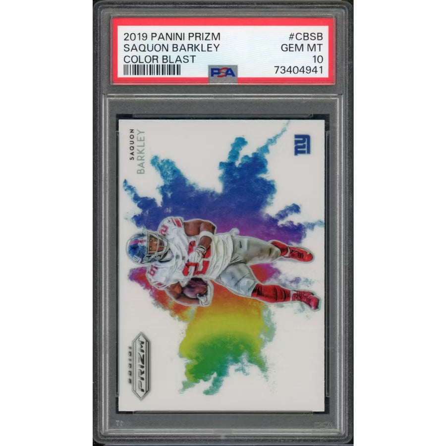Saquon Barkley 2019 Panini Prizm Color Blast Card | PSA 10