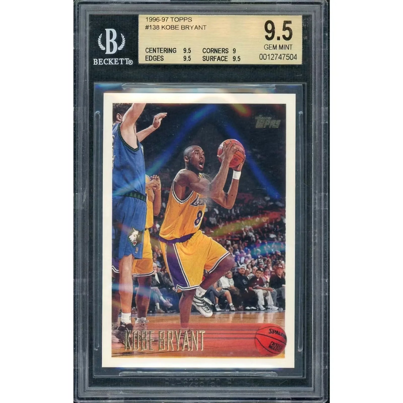 Kobe Bryant 1996-97 Topps Rookie Card #138 | BGS 9.5