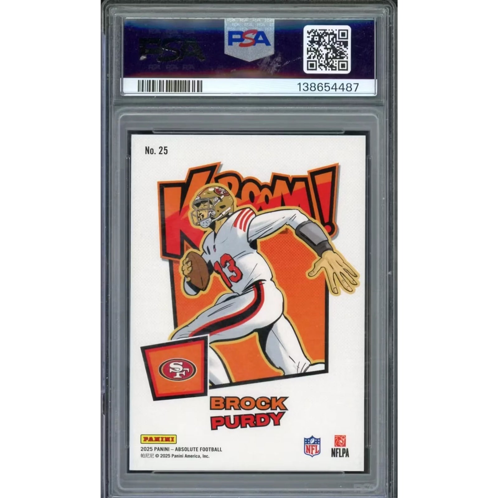Brock Purdy 2025 Panini Absolute Kaboom Horizontal #25 | PSA 9