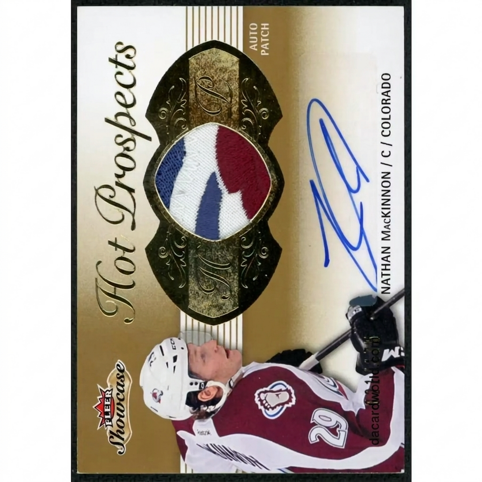 Nathan MacKinnon 2013-14 Fleer Showcase Hot Prospects Rookie Auto Patch |/175