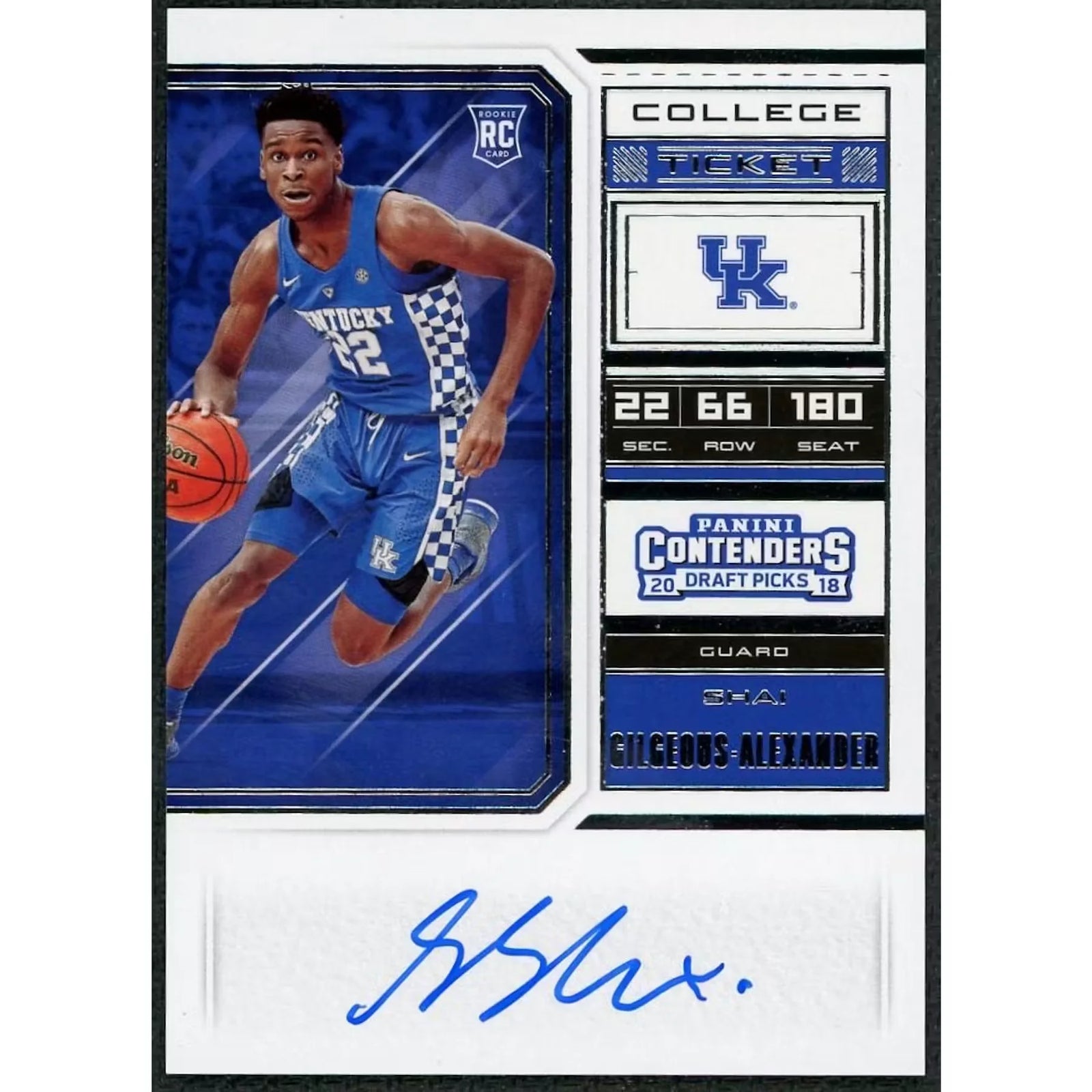 Shai Gilgeous-Alexander 2018-19 Panini Contenders Draft Picks Rookie Auto #64