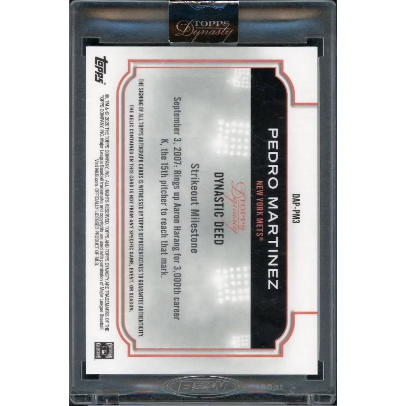 Pedro Martinez Signed 2020 Topps Dynasty Card | Dynastic Deed Patch Auto Silver/5
