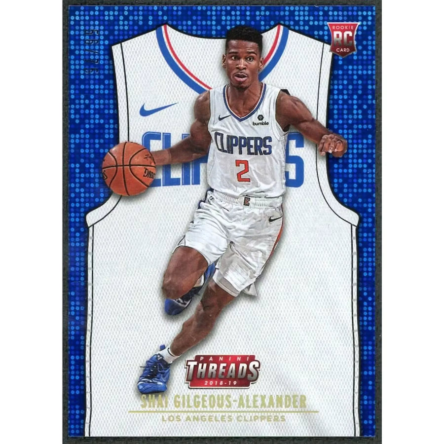 Shai Gilgeous-Alexander 2018-19 Panini Threads Premium Blue Dazzle Rookie Card | #111/75
