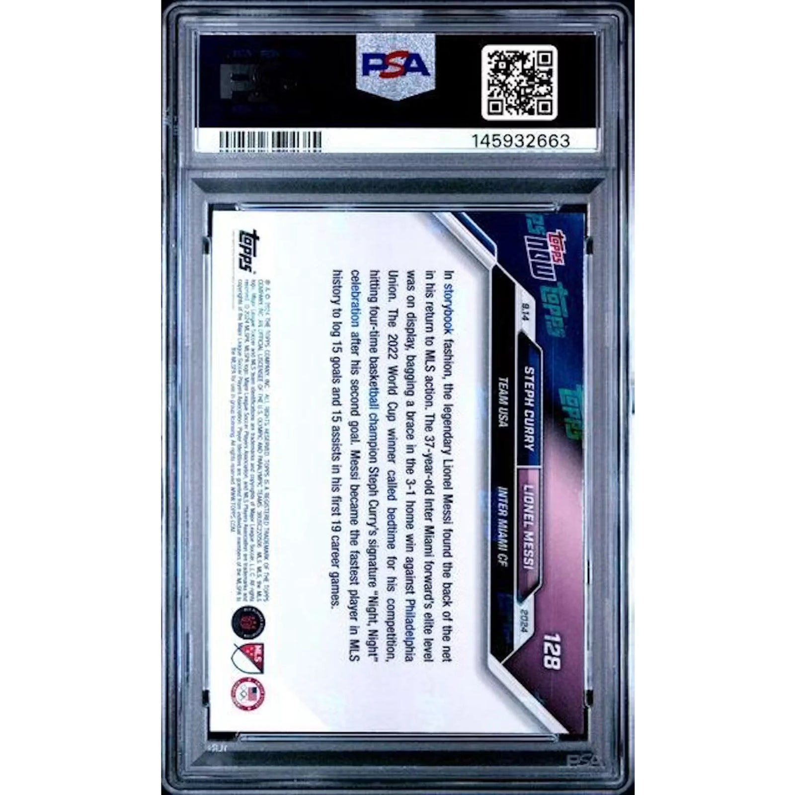 Lionel Messi 2024 Topps Now Card #128 | PSA 10 Graded