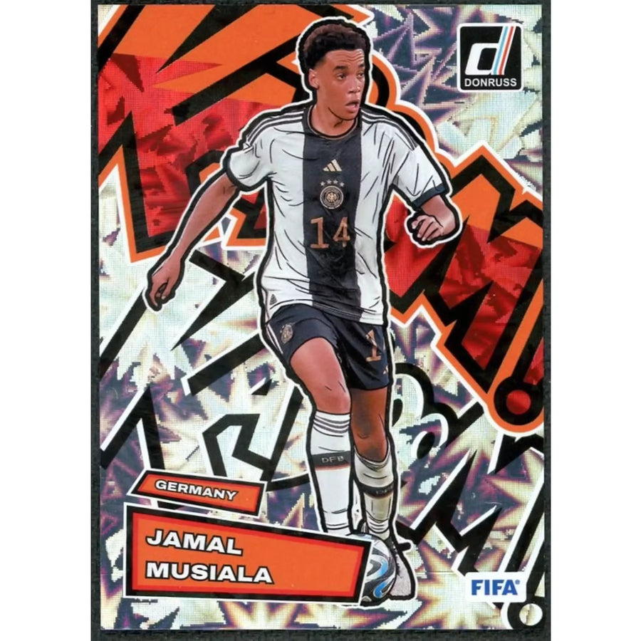 Jamal Musiala Signed 2023 Panini Donruss FIFA Kaboom Card #6