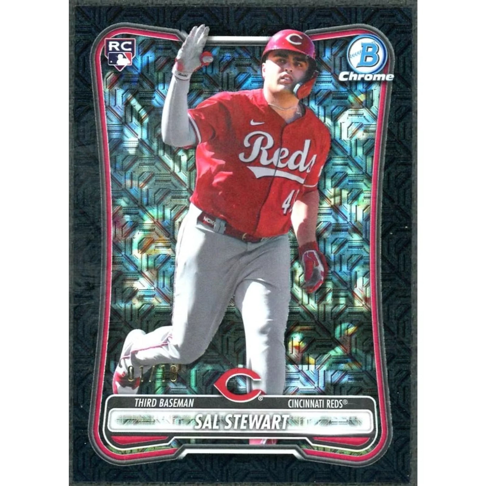 Sal Stewart Signed 2026 Bowman Chrome Rookie Card | Black Geometric/10