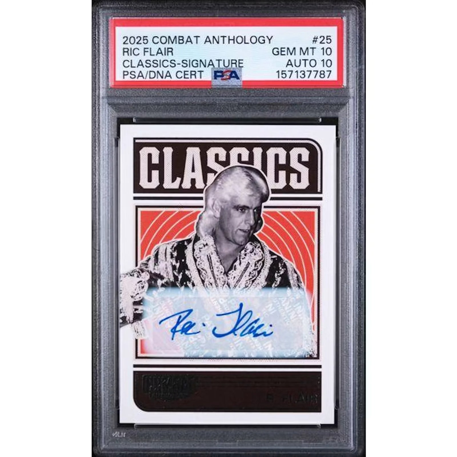 Ric Flair Signed 2025 Panini Combat Anthology #25 Card | PSA 10