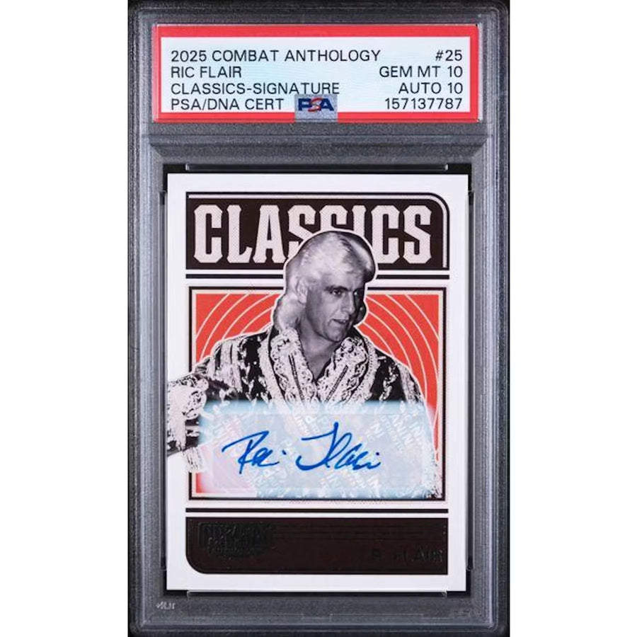 Ric Flair Signed 2025 Panini Combat Anthology #25 Card | PSA 10