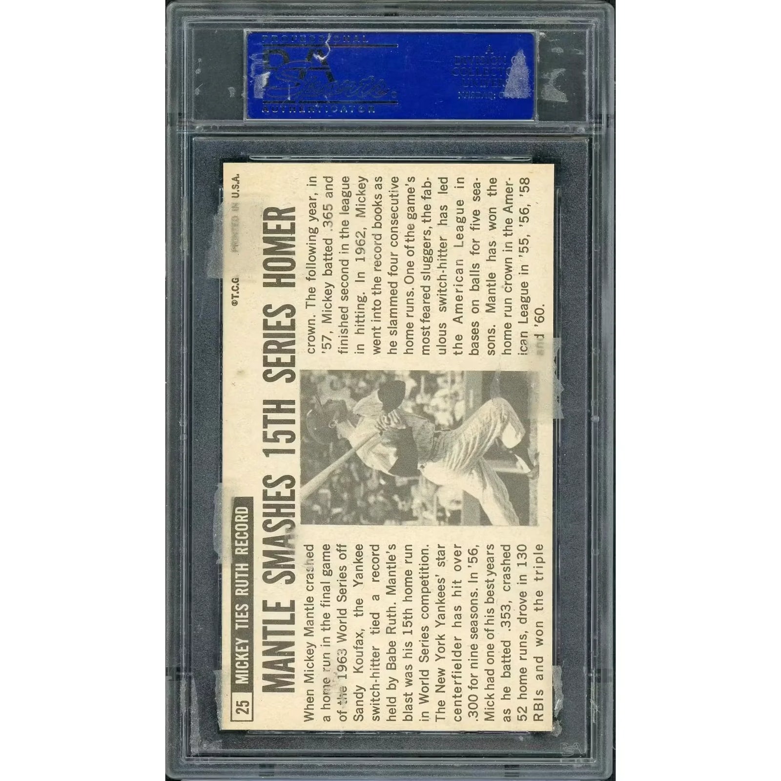 Mickey Mantle 1964 Topps Giants #25 | PSA 7