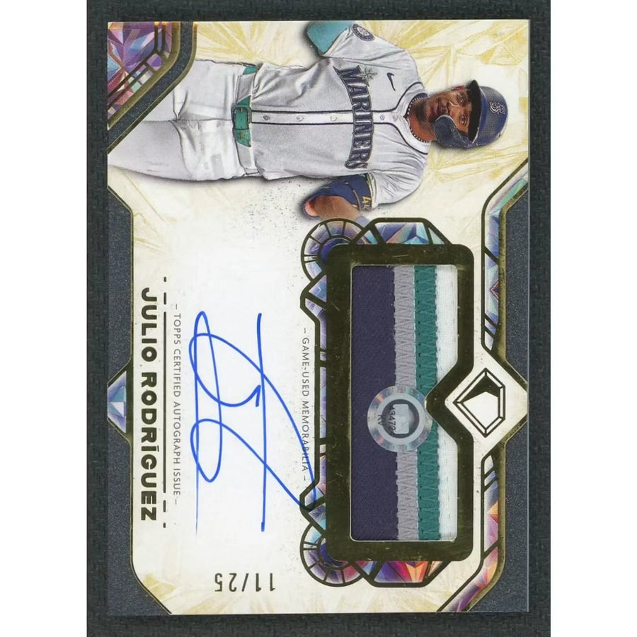 Julio Rodriguez Signed Patch Auto Card | 2025 Topps Diamond Icons/25