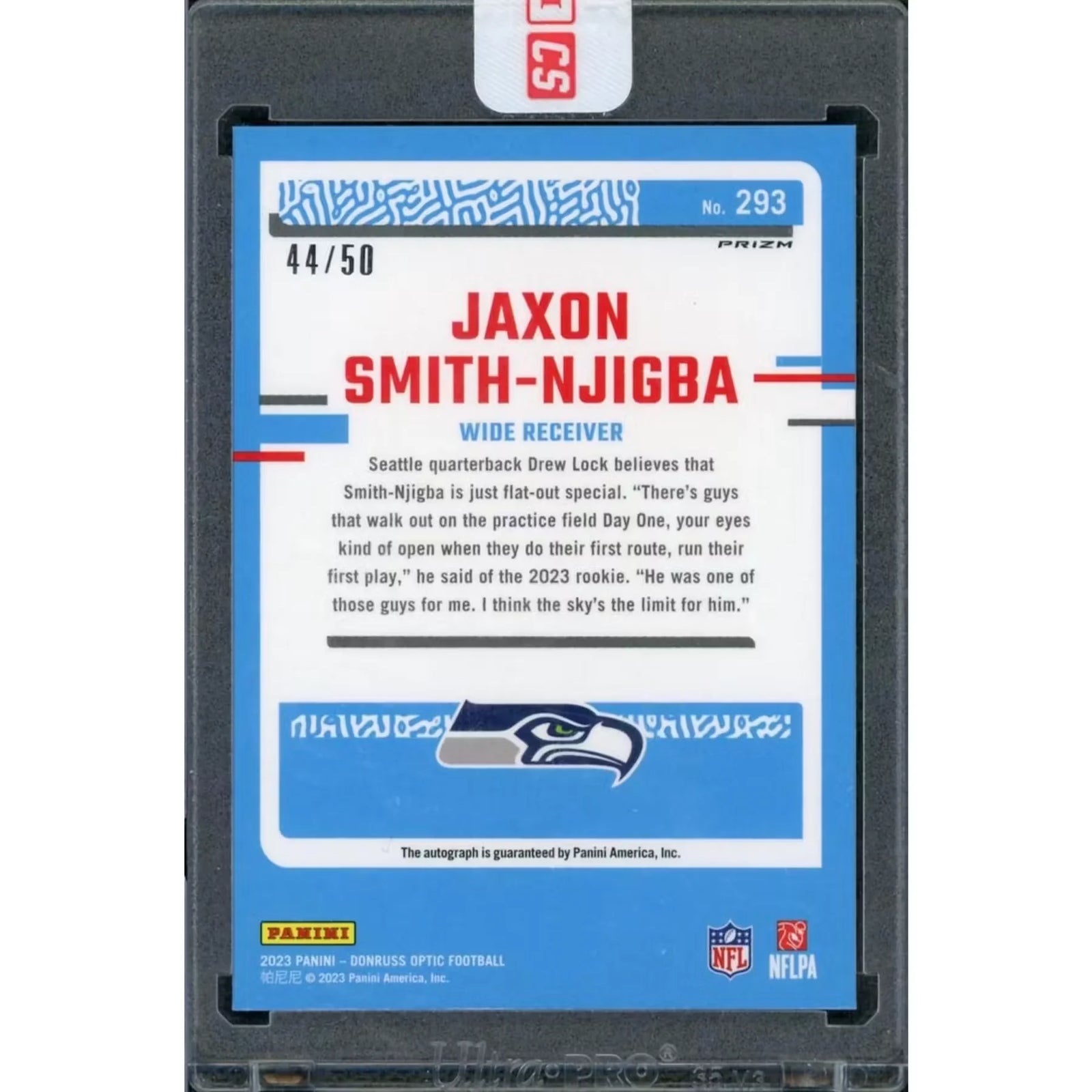 Jaxon Smith-Njigba Signed 2023 Panini Donruss Optic Rated Rookie | Purple Stars Auto/50