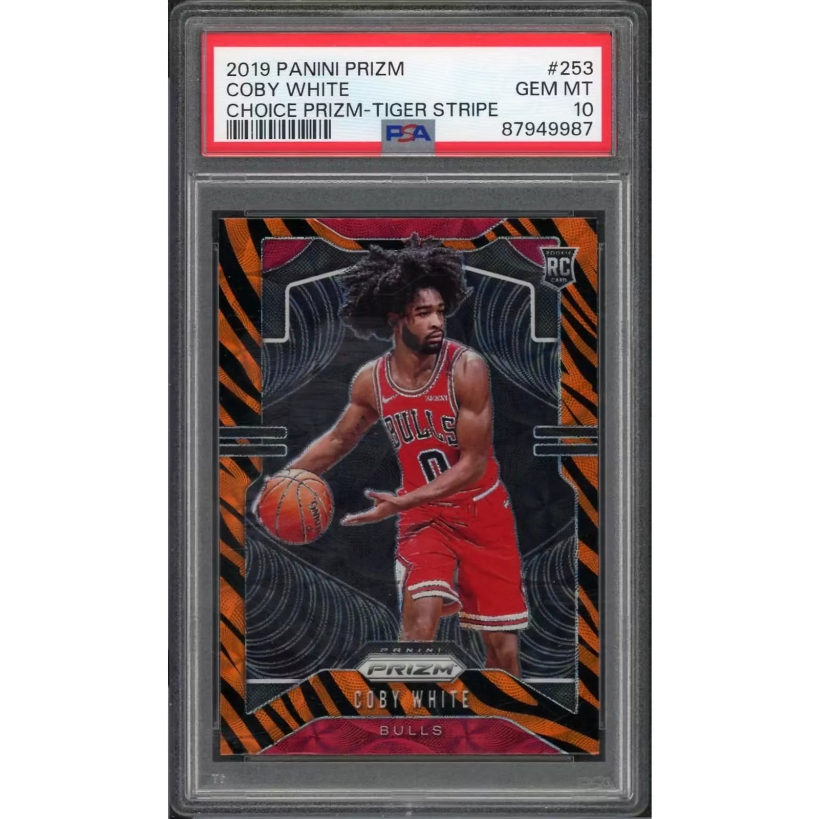 Coby White 2019 Panini Prizm Choice Rookie Tiger Stripe #253 | PSA 10