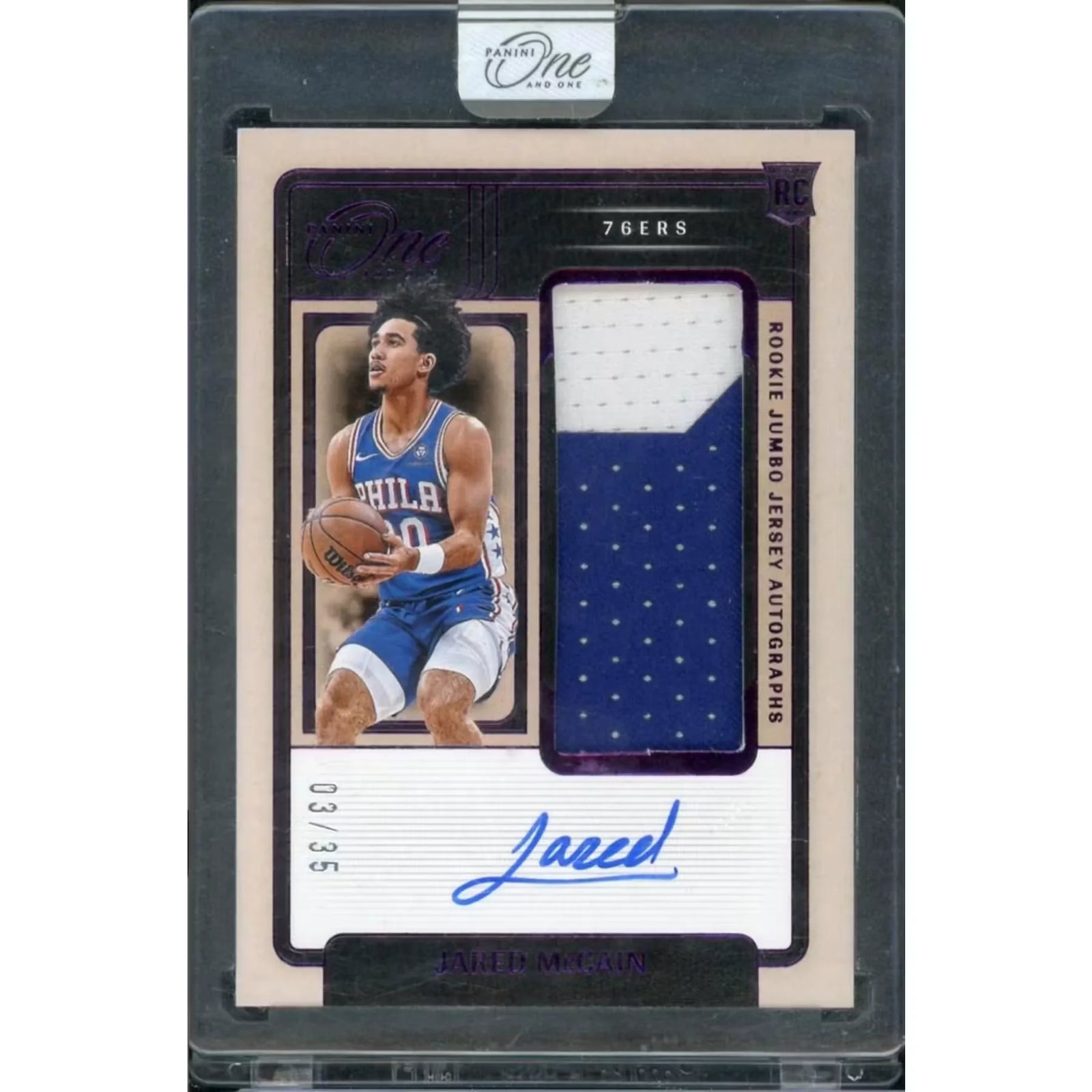 Jared McCain 2024 Panini One and One Rookie Patch Auto | Purple/35