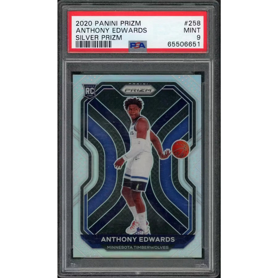 Anthony Edwards 2020 Panini Prizm Rookie Silver Prizm #258 | PSA 9