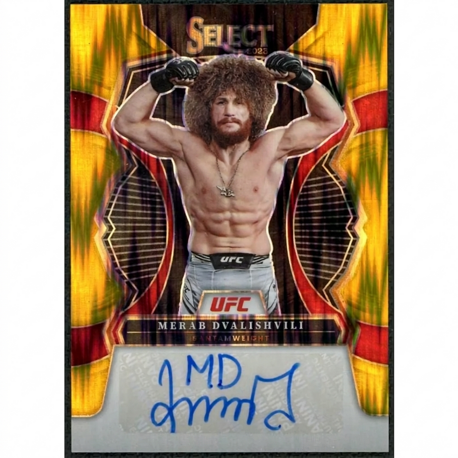 Merab Dvalishvili Signed 2023 Panini Select Gold Auto |/10