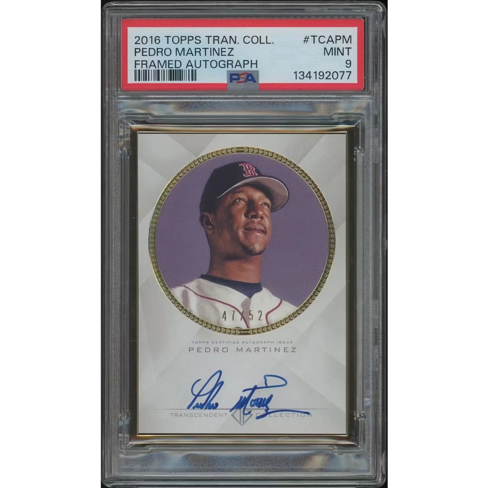 Pedro Martinez Signed 2016 Topps Transcendent #47 Card | PSA 9 Mint