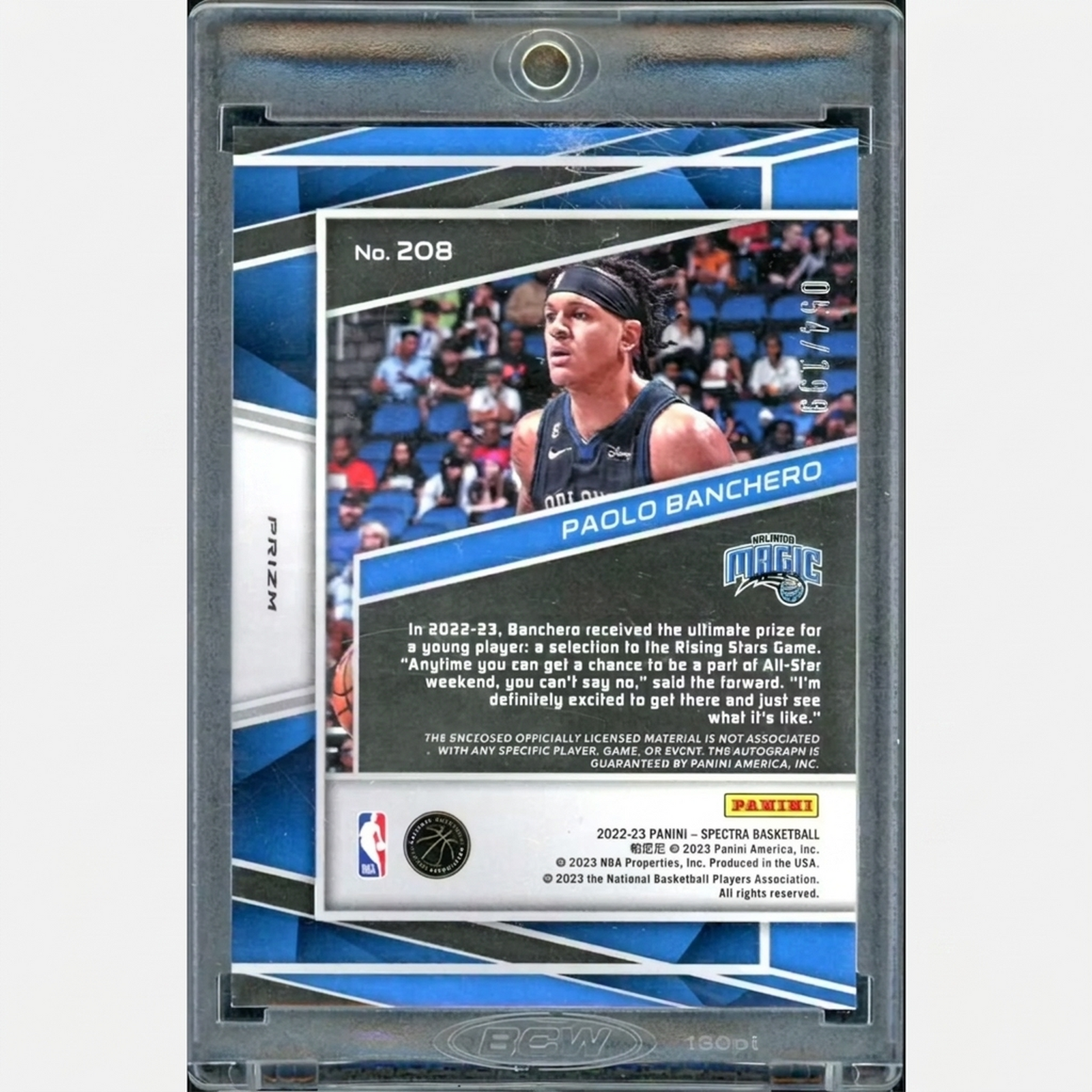 Paolo Banchero 2022 Panini Spectra Rookie Patch Auto |/199